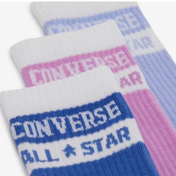 Converse All Star Women's Crew Socks - 3 Pack NEW Blues Size 4-10 - Picture 2 of 2